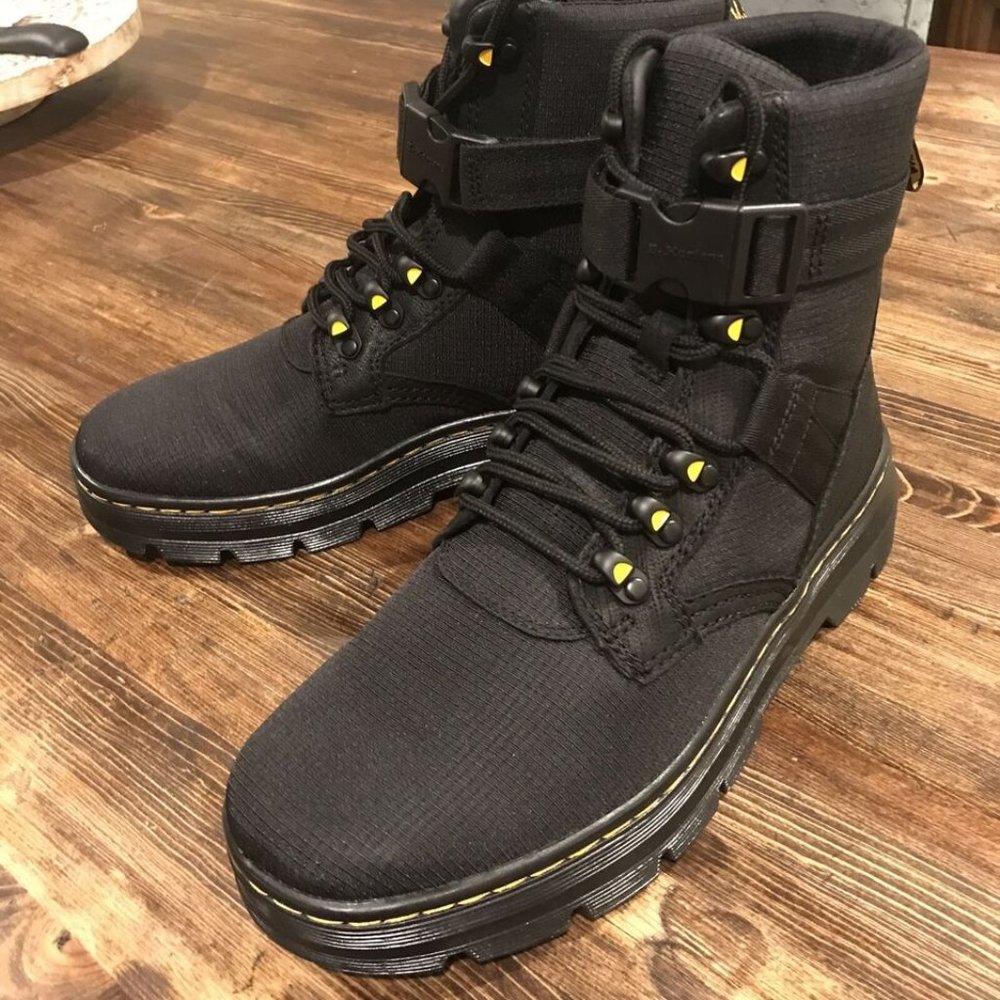 Dr Martens Boots Mens Combs Tech II Black Casual Combat Ripstop LA004